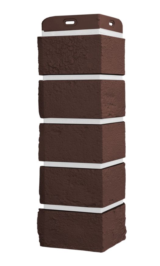 Угол наружный Grand Line, Состаренный кирпич Design Plus, Каштан (Белый шов) купить в Барнауле