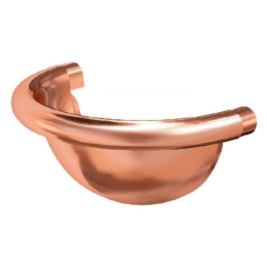 Полукруглая заглушка желоба Aquasystem из меди 125/90 купить в Барнауле