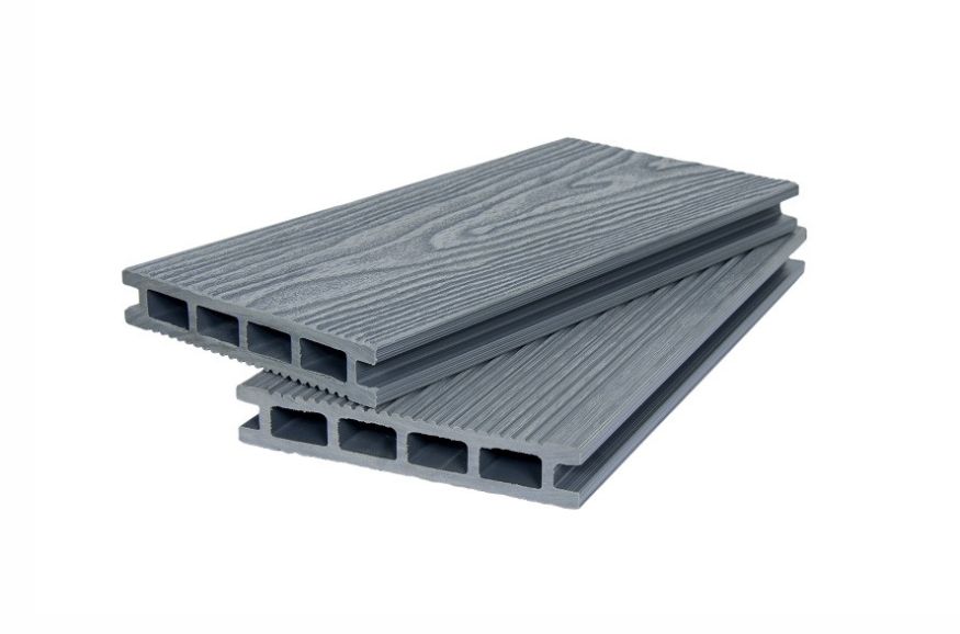 Террасная доска ДПК POLIVAN GROUP 3D+вельвет пустотелая двусторонняя DENPASAR серого цвета купить в Барнауле