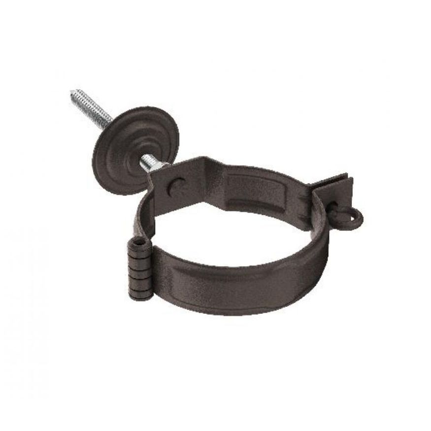 Декоративный хомут для труб Aquasystem RR 32 в тёмно-коричневом матовом цвете с комплектом креплений, размер 150/100. купить в Барнауле