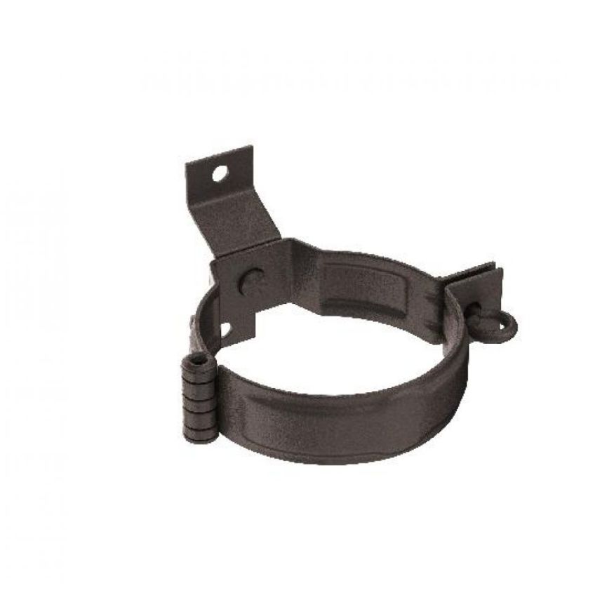 Декоративный хомут для труб в деревянном стиле с крепежом, Aquasystem, RR 32, Тёмно-коричневый матовый, 125/90 купить в Барнауле