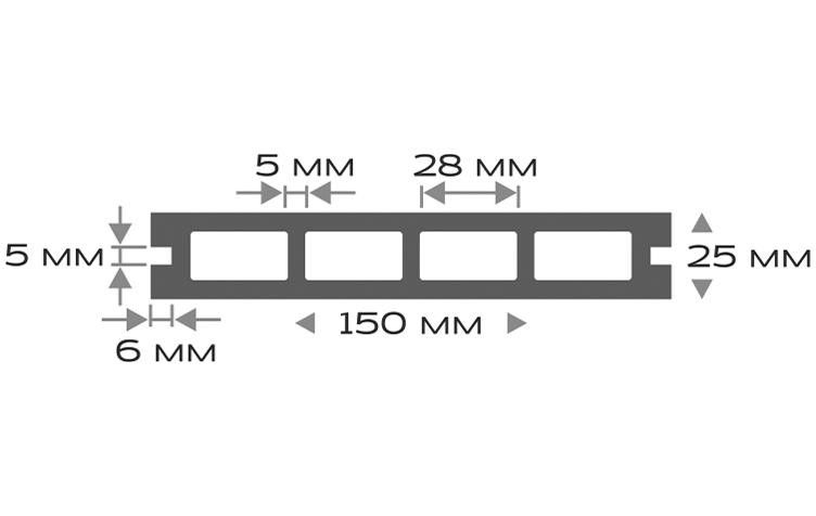 Террасная доска ДПК Outdoor 3D NEVADA/CALIFORNIA в сером цвете. купить в Барнауле