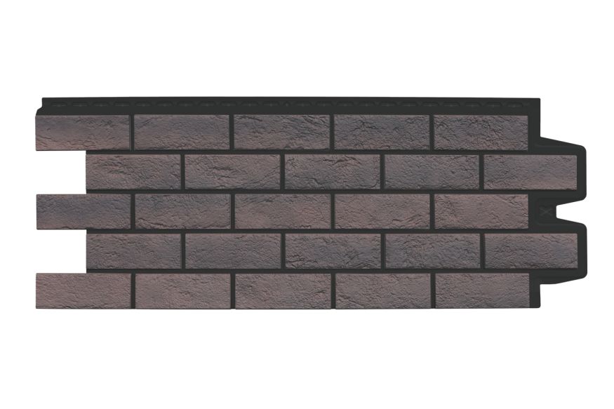 Фасадная панель Grand Line, Состаренный кирпич Design Plus, Кофе (Черный шов) купить в Барнауле