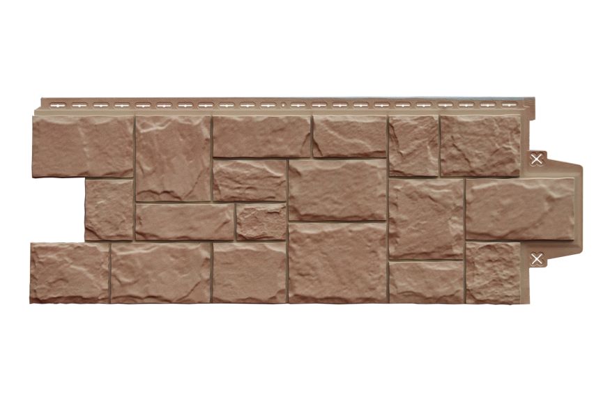 Фасадная панель Grand Line, Крупный Камень Design Plus, Миндаль купить в Барнауле