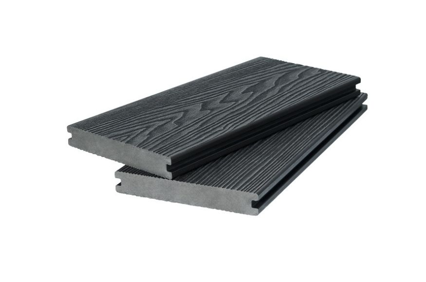 Доска террасная двухсторонняя с 3D фактурой дерева POLIVAN GROUP SINGARAJA черного цвета. купить в Барнауле