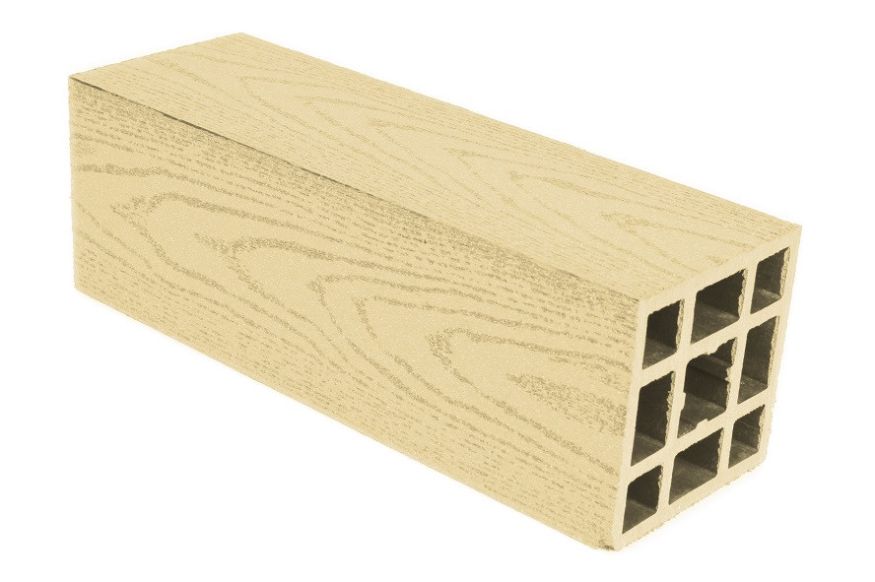 Столб гладкий ДПК АЙ-ТЕХПЛАСТ цвета слоновая кость купить в Барнауле