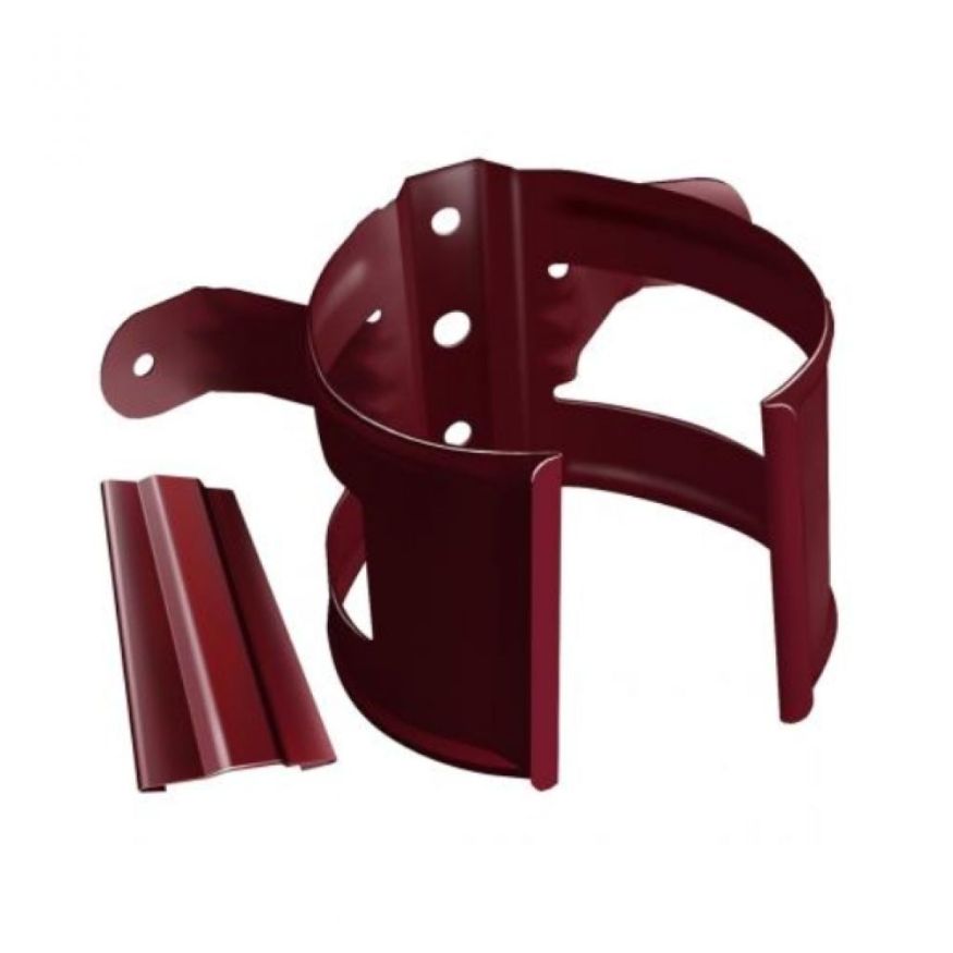 Кронштейн для трубы на деревянную основу, Grand Line, цвет Вишневый (RAL 3005) купить в Барнауле
