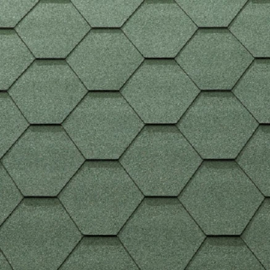 Гибкая черепица KATEPAL KL зелёного цвета. купить в Барнауле