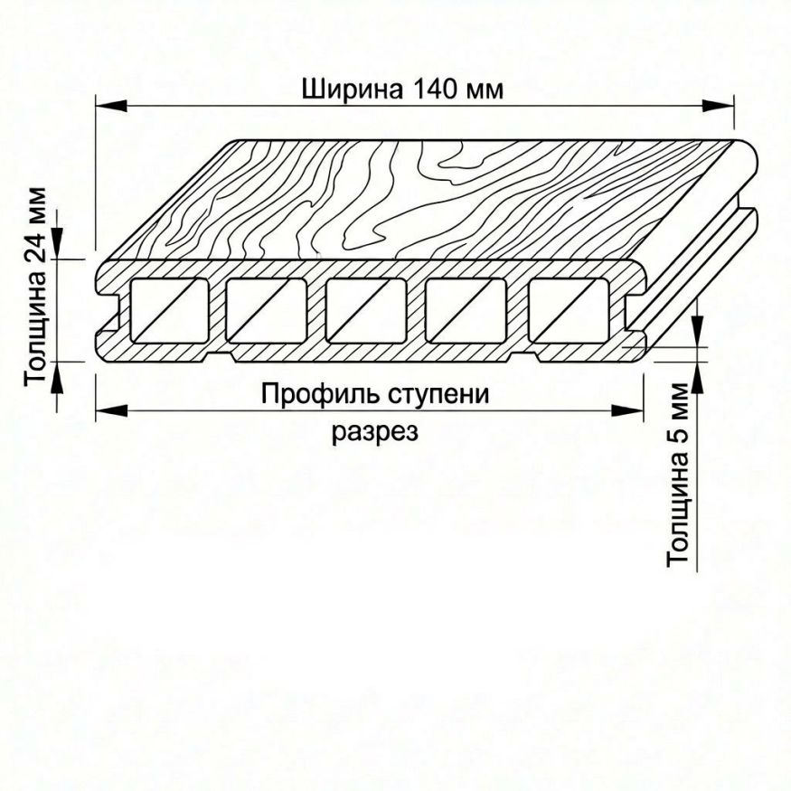 Террасная доска ДПК GardenParkett Табула, Венге купить в Барнауле