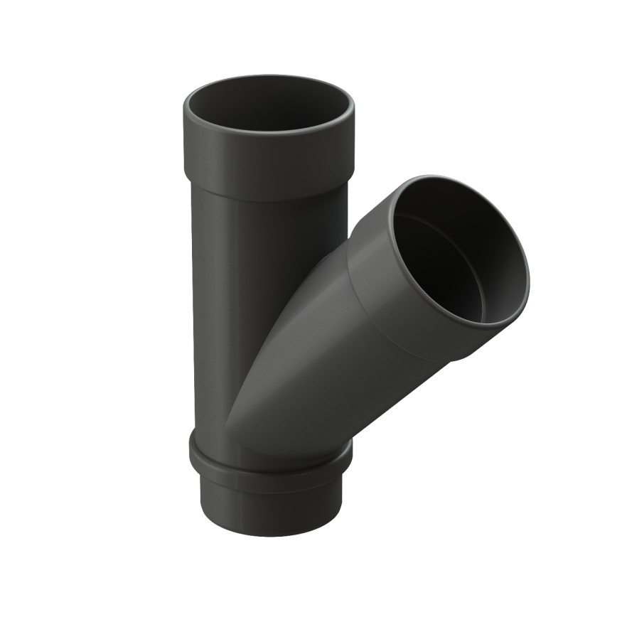 Тройник 45˚ для водостока Docke Lux, Графит купить в Барнауле