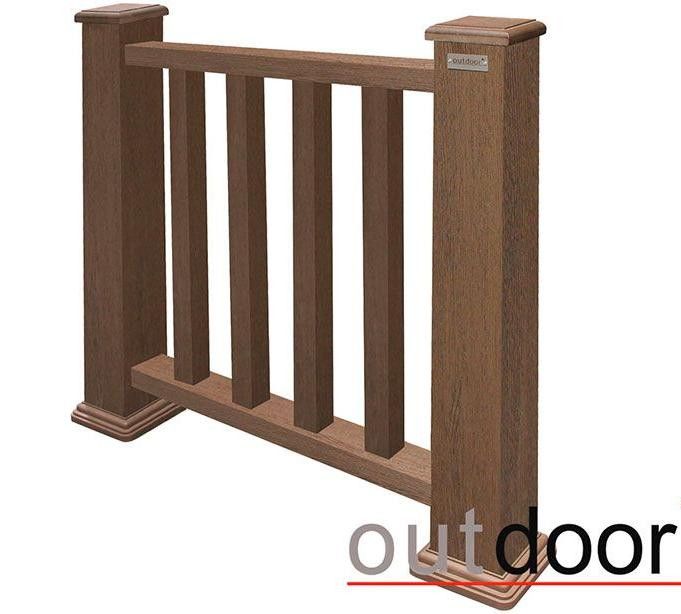 Ограждение из ДПК Outdoor Classic 3D STORM в коричневом миксе. купить в Барнауле