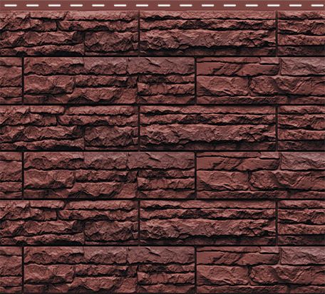 Фасадные панели Доломит, Скалистый риф премиум, Цвет Каштан купить в Барнауле