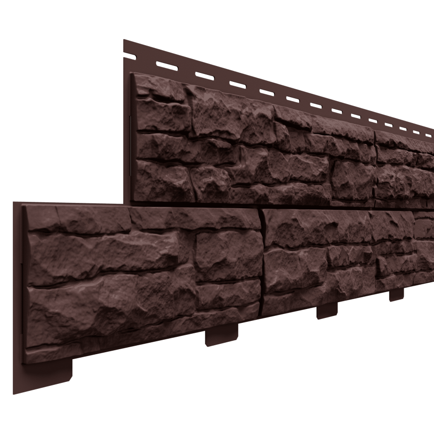 Фасадные панели Доломит, Скалистый риф премиум, Цвет Каштан купить в Барнауле