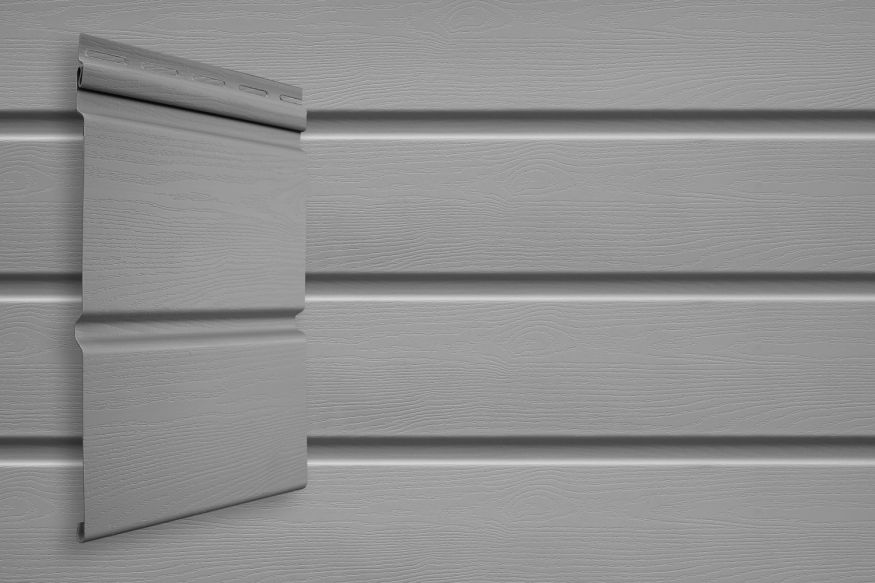 Виниловый сайдинг Grand Line Двойной брус Серый купить в Барнауле