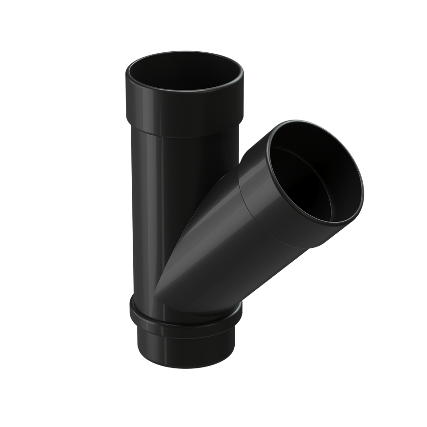 Тройник 45˚ для водостока Docke Lux, Карбон купить в Барнауле