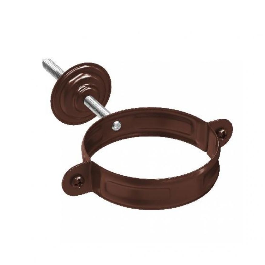 Комплект для крепления трубы Aquasystem, RAL 8017, коричневый, размер 125/90. купить в Барнауле