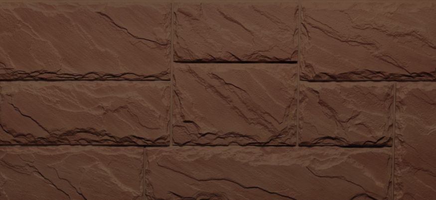 Фасадные панели Fineber, Крупный камень, Коричневый цвет купить в Барнауле