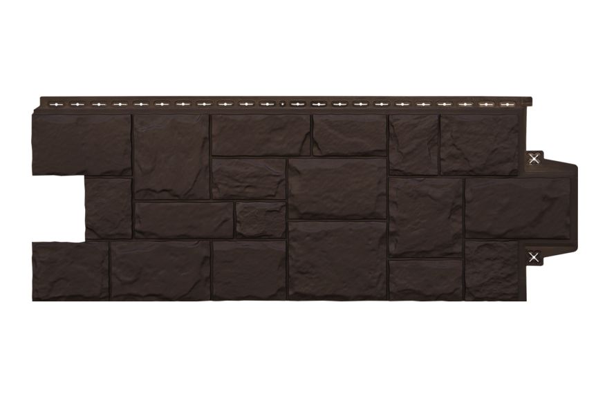 Фасадные панели Grand Line, Крупный камень Classic, Шоколадный купить в Барнауле