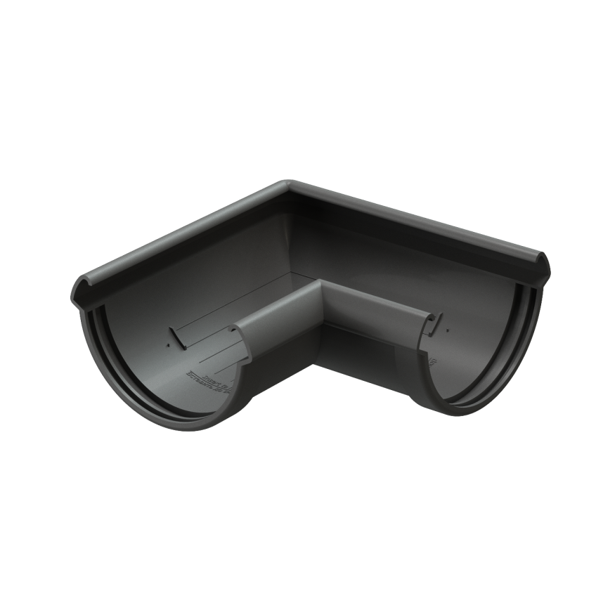 Угол желоба 90˚ Docke Lux, Графит купить в Барнауле