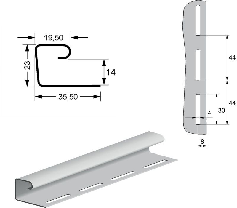 J-Профиль Grand Line Коричневый цвет купить в Барнауле