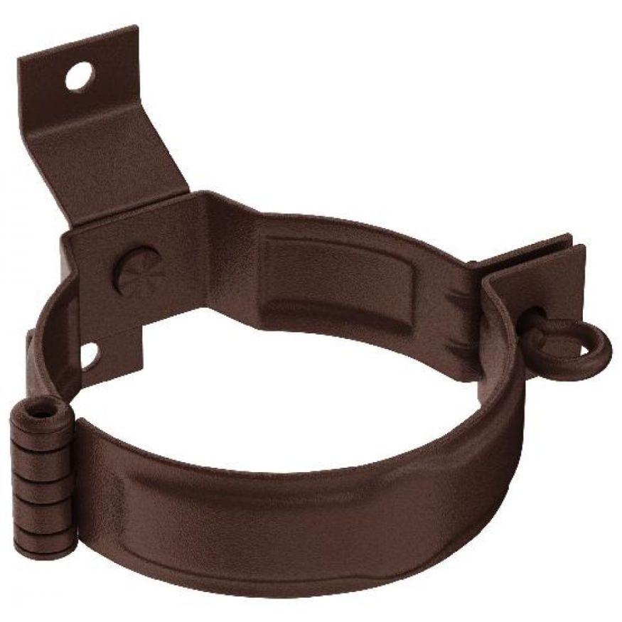 Декоративный хомут для труб под дерево с крепежом, Aquasystem, RAL 8017 Коричневый матовый 125/90 купить в Барнауле