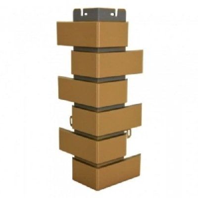 Наружный угол из бежевого клинкерного кирпича купить в Барнауле