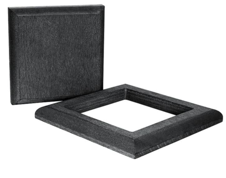 Комплект крышки и юбки из ДПК для столба Polivan DENPASAR черного цвета. купить в Барнауле