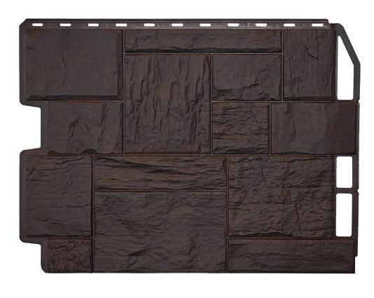 Фасадная панель Фасайдинг Дачный Туф 3D Темный Коричневый купить в Барнауле
