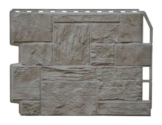 Фасадная панель Фасайдинг Дачный Туф 3D Светло-бежевого цвета купить в Барнауле