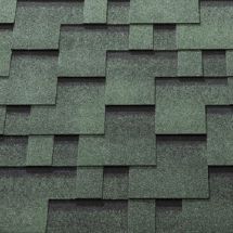 Гибкая черепица KATEPAL ROCKY цвет зелёный-тайга.