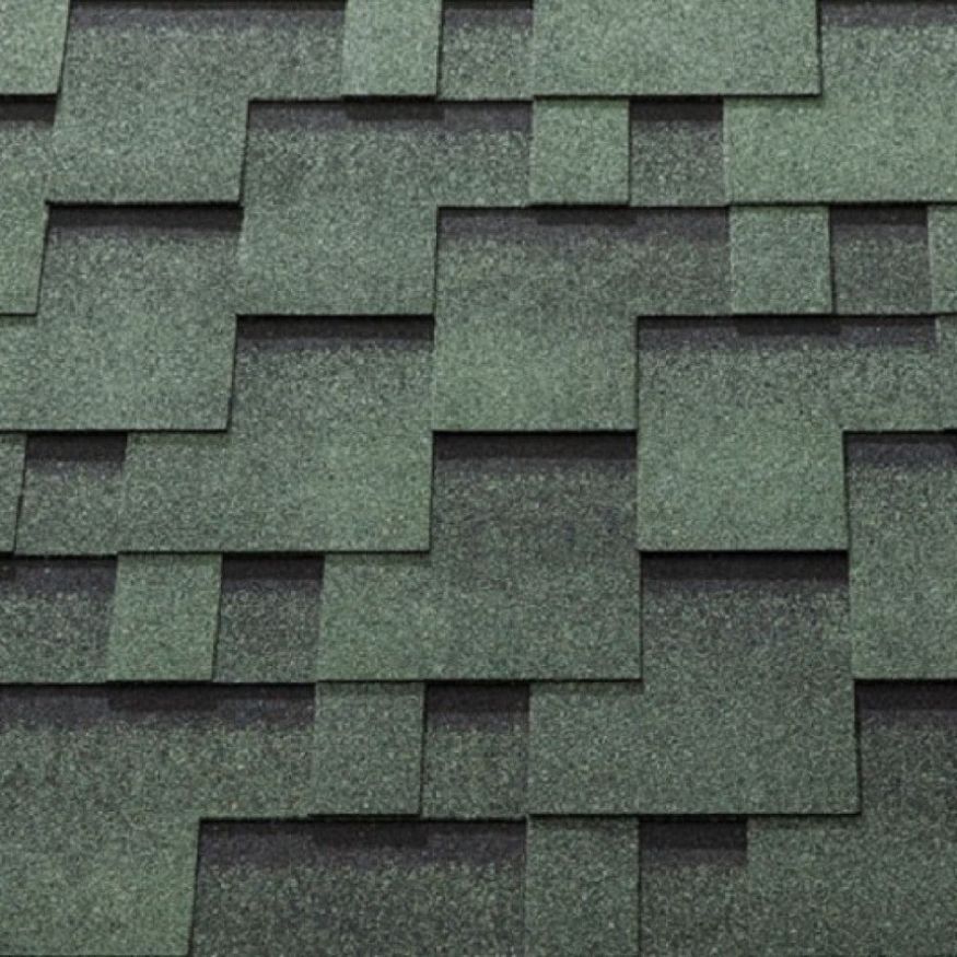 Гибкая черепица KATEPAL ROCKY цвет зелёный-тайга. купить в Барнауле