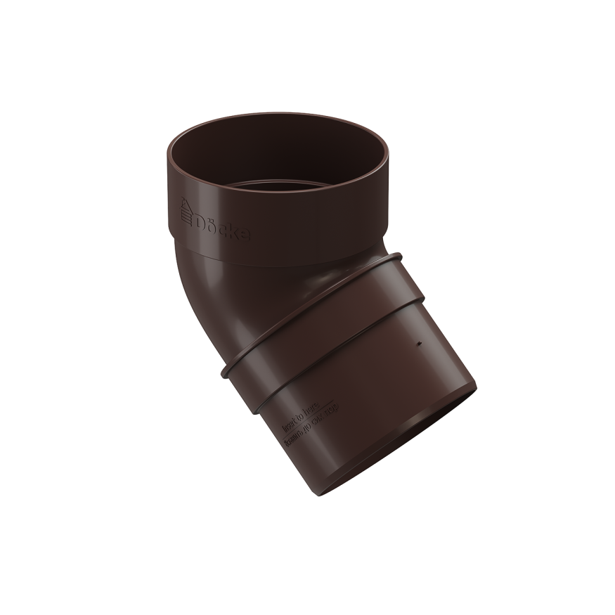 Колено водосточное 45˚ Docke Standard, цвет тёмно-коричневый. купить в Барнауле