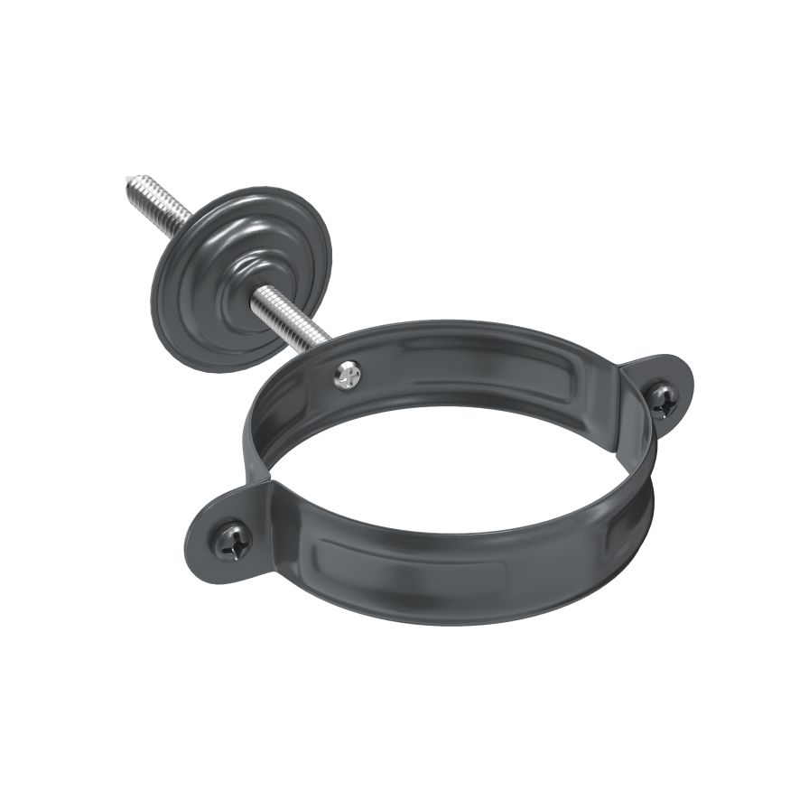 Хомут с комплектом крепления Aquasystem, PU MATT, RAL 7024 Тёмно-серый 125/90 купить в Барнауле