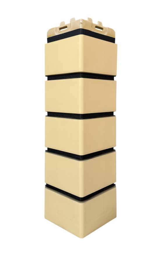 Угол наружный Grand Line, Клинкерный кирпич Design, Песочный, шов RAL 9005  купить в Барнауле