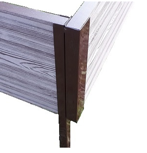 Металлический угловой элемент для ДПК грядок, 300мм, коричневый. купить в Барнауле