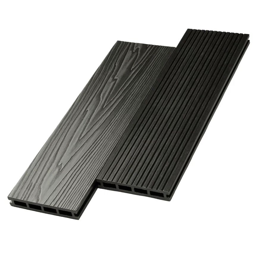 Террасная доска ДПК NanoWood New 3D тиснение + вельвет Графит купить в Барнауле
