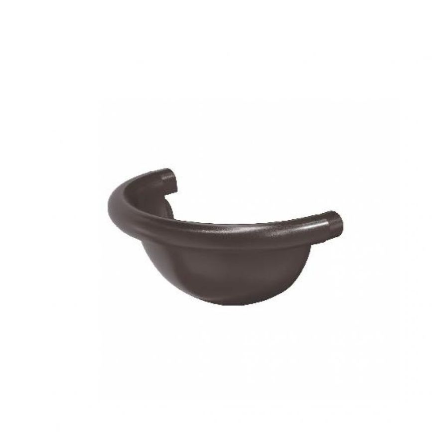 Полукруглая заглушка для желоба Aquasystem RR 32, тёмно-коричневая, 125/90 купить в Барнауле