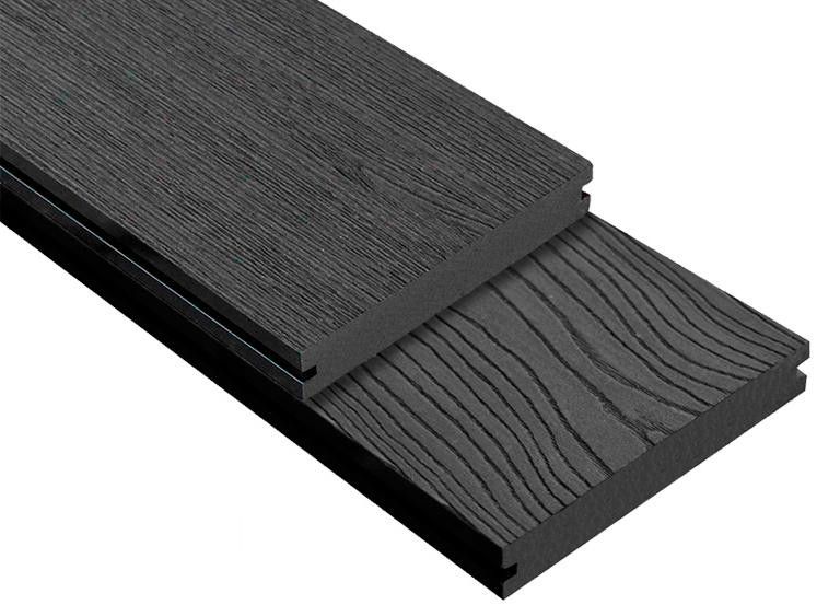 Террасная доска DPK Outdoor 3D полнотелая STORM/OCEAN BLACK черного цвета купить в Барнауле