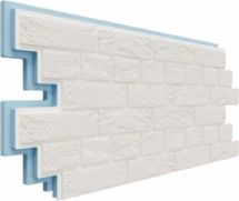 Фасадная термопанель Доломит Венецианский Кирпич 40 мм, Белоснежный