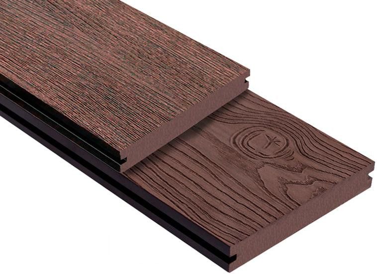 Террасная доска ДПК Outdoor 3D сплошная STORM/OCEAN BROWN коричневая смешанная купить в Барнауле